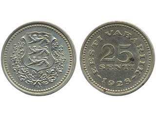Coins, Estonia. KM 9, 25 senti 1928. XF.