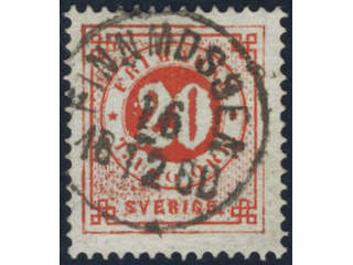 Sweden, Sverige, Sverige, Sverige. Facit 33c used, 20 öre bright orange-red. Superb …