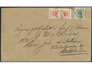 Sweden. Facit 46, 43 on cover, 5+2×20 öre on beautiful cash on delivery cover sent from …