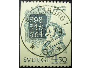 Sweden. Facit 1091 used , 1979 Johan Olof Wallin 4.50 Kr blue-grey. EXCELLENT …