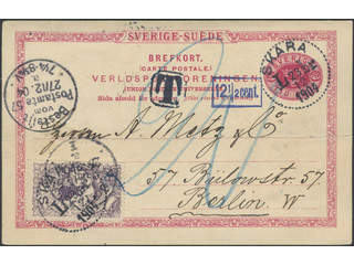 Sweden. Postal stationery, Single postcard, Facit bKe13, Postcard 10 öre sent …