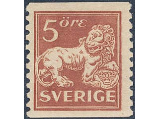 Sweden. Facit 141 ★★ , 5 öre brown red type I vertical perf 9¾. Very fine. Signed GG at …