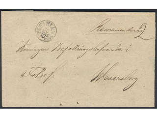 Sweden. W county. FAHLUN 30.10.1856, arc postmark. Type 5 on registered cover sent …