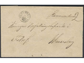 Sweden. W county. FAHLUN 30.10.1856, arc postmark. Type 5 on registered cover sent …