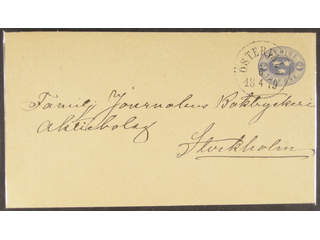 Sweden. Postal stationery, stamped envelope Facit Fk1IIIg , Stamped envelope 12 öre type …
