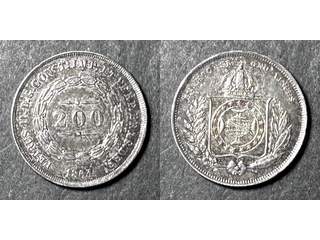 Brasilien Pedro II (1831-1889) 200 reis 1863, AU/UNC