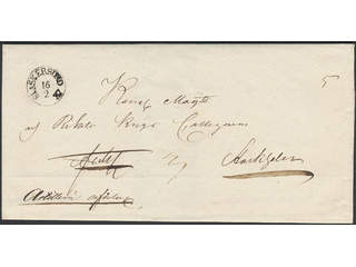 Sweden. T county. ASKERSUND 16.2.1837, arc postmark. Type 2 on cover sent to Stockholm. …