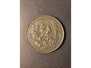 Sverige Gustav II Adolf (1611-1632) Silvermedalj ND(1634) till konungens död i vikt om 5 riksdaler, 1+ uppgraverad