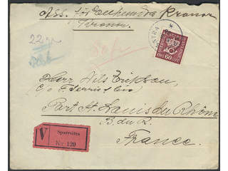 Sweden. Facit 163b cover , 60 öre, single usage, on insured cover sent from SPARRSÄTRA …