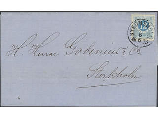 Sweden. Facit 21g on cover, 12 öre greenish blue on ordinary paper on cover sent from …