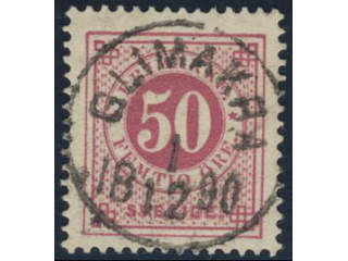 Sweden, Sverige, Sverige, Sverige. Facit 48d used, 50 öre dull carmine on yellowish …
