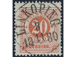 Sweden, Sverige, Sverige, Sverige. Facit 33b used, 20 öre orange-red. EXCELLENT …