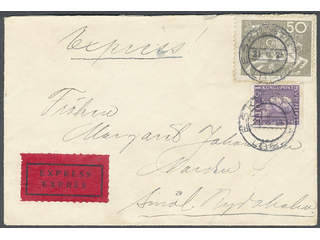 Sweden. Facit 220, 175A on cover, 15+50 öre on special delivery cover sent from …