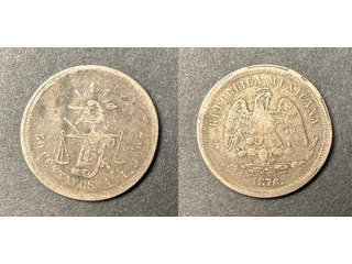 Mexico 50 centavos 1876 Alamos, F