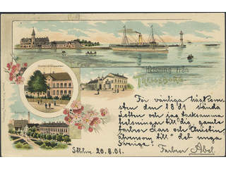 Sweden. Postcard Facit 52 , Gruss Aus. Trelleborg, "Helsning från", used card sent from …