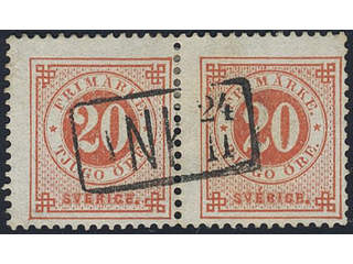 Sweden. Facit 33. FINLAND. Finnish arrival cancellation ANK 24.11 on Swedish stamps 2x20 …