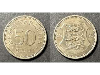 Estland 50 senti 1936, UNC