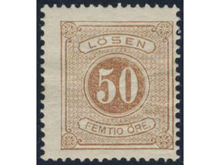 Sweden, Sverige, Sverige, Sverige. Postage due Facit L9b ★, 50 öre orange-brown, perf …