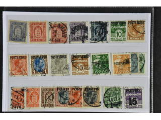 Denmark. Used 1871–1934. Back-of-the-book. All different, e.g. Tj 1-2, Tj14, Tj20-24, …