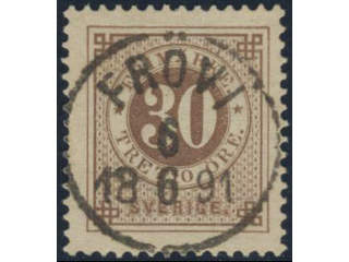 Sweden, Sverige, Sverige, Sverige. Facit 47f used, 30 öre orange-brown. EXCELLENT …