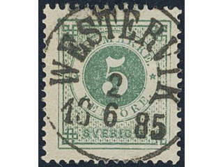 Sweden, Sverige, Sverige, Sverige. Facit 30k used, 5 öre dark green. EXCELLENT …