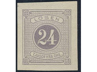 Sweden. Postage due Facit L17v1 (★), 24 öre lilac imperf.