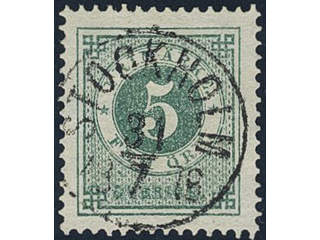 Sweden, Sverige, Sverige, Sverige. Facit 30b used, 5 öre dull bluish green. EXCELLENT …