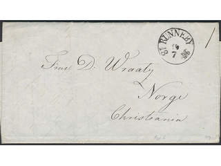 Sweden. Foreign-related cover. Norway. Letter sent from RUNNEBY 19.7.1846 (arc cancel …