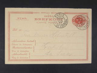 Sweden. Postal stationery, double postcard Facit bKd3 , Response card sent from PARIS …