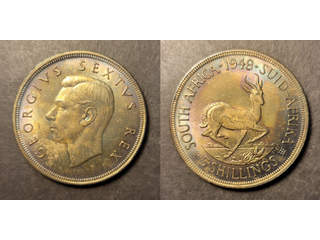 South Africa George VI (1936-1952) 5 shillings 1948, UNC vackert tonad