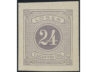 Sweden. Postage due Facit L17v1 (★), 24 öre lilac imperf. Superb.
