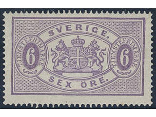 Sweden. Official Facit Tj4a ★, 6 öre reddish violet, perf 14. Opinion (shade) by O.P. …