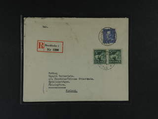Sweden. Facit 143A, 183b cover , 2x5+25 öre on registered cover sent from STOCKHOLM 1 …