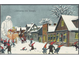 Sweden. Postcard"Gnome card", "Julhälsning från Ronneby". Unused card.