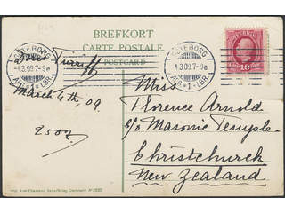 Sweden. Facit 54e1 on cover, Oscar II 10 öre bright carmine on postcard sent to New …