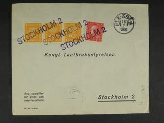 Sweden. Facit 168, 177A cover , 15 öre + 3x1 kr as postage due for several postal items …