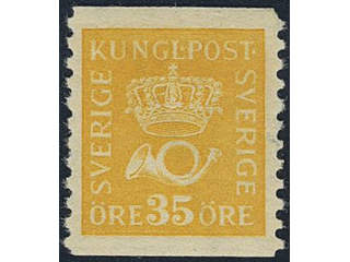 Sweden. Facit 156b Cxz ★, 35 öre dull yellow vertical perf 9¾ type I on pale rose toned …