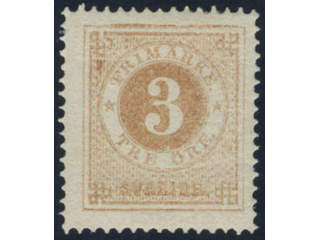 Sweden, Sverige, Sverige, Sverige. Facit 17f ★, 3 öre yellowish orange-brown. Very fine …