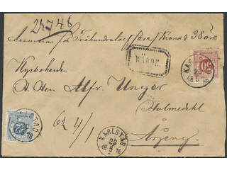Sweden. Facit 26h, 32a cover , 12 öre perf. 13 and 50 öre perf 14, scarce MIXED …
