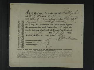 Sweden. Postal document. Unnumbered, early receipt for open registered mail, regarding a …
