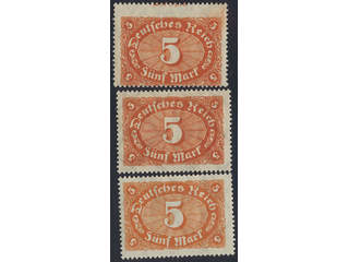 Germany Reich. Michel 194c ★★ , 1922 Different designs 5 M brown-orange and red-orange …