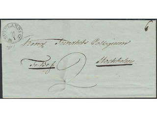 Sweden. F county. HVETLANDA 24.1.1832, arc postmark type 1, superb cancellation, on …