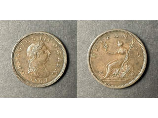 Storbritannien George III (1760-1820) 1 penny 1807, AU+