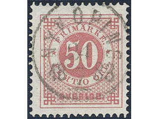 Sweden. Facit 36e used, 50 öre rose. EXCELLENT cancellation NYKÖPING 24.7.1883.