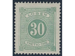 Sweden. Postage due Facit L8a ★, 30 öre bluish green, perf 14. Very fine–superb. Scarce …