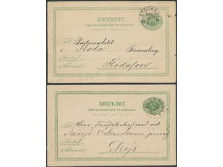 Sweden. Postal stationery, double postcard Facit bKd5, 6 , Originating cards 5–6 öre of …