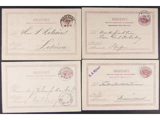 Sweden. Postal stationery, double postcard Facit bKd5 , Originating card 6 öre, four …