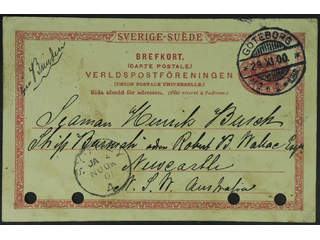 Sweden. Postal stationery, single postcard Facit bKe13 , Postcard 10 öre (holepunched) …