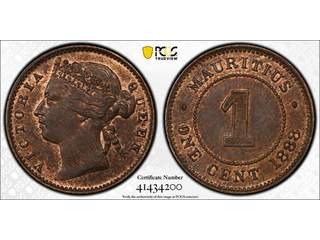 Mauritius Queen Victoria (1837-1901) 1 cent 1888, UNC, PCGS MS64 BN