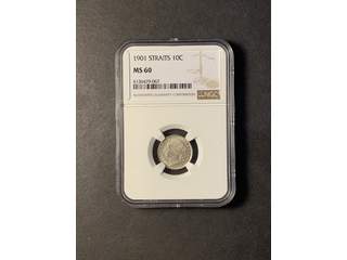 Straits Settlements Queen Victoria (1837-1901) 10 cents 1901, XF, NGC MS60